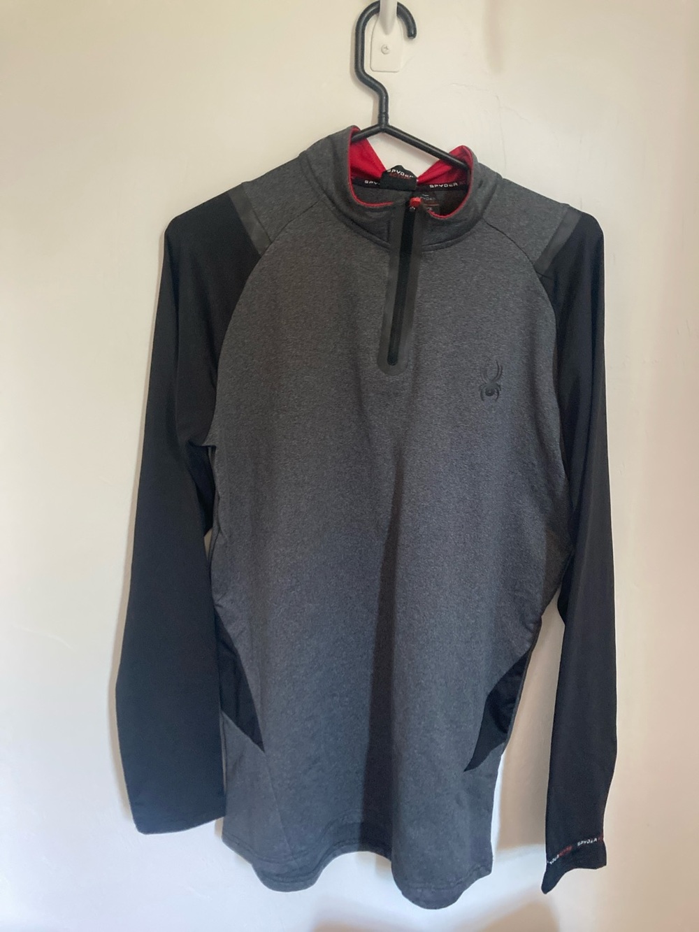 Spyder Men's Charcoal, Black & Red Quarter-Zip Performance